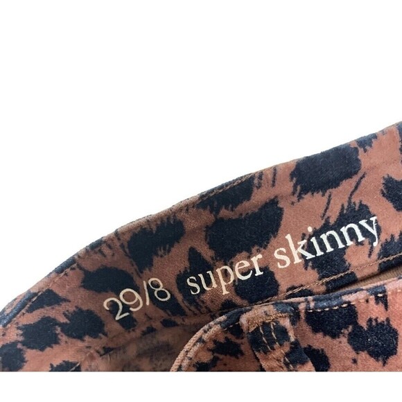 Ann Taylor Loft Pants Women Sz 8 Super Skinny Stretch Animal Cheetah Print Jean - Picture 4 of 8